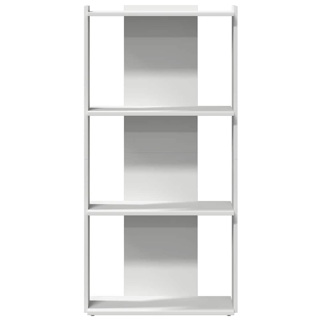 Libreria a 3 Ripiani Bianca 60x30x120 cm in Legno Multistrato