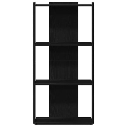 Libreria a 3 Ripiani Nera 60x30x120 cm in Legno Multistrato