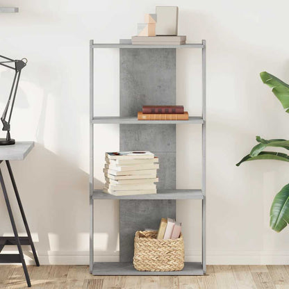 Libreria 3 Ripiani Grigio Cemento 60x30x120 cm Multistrato