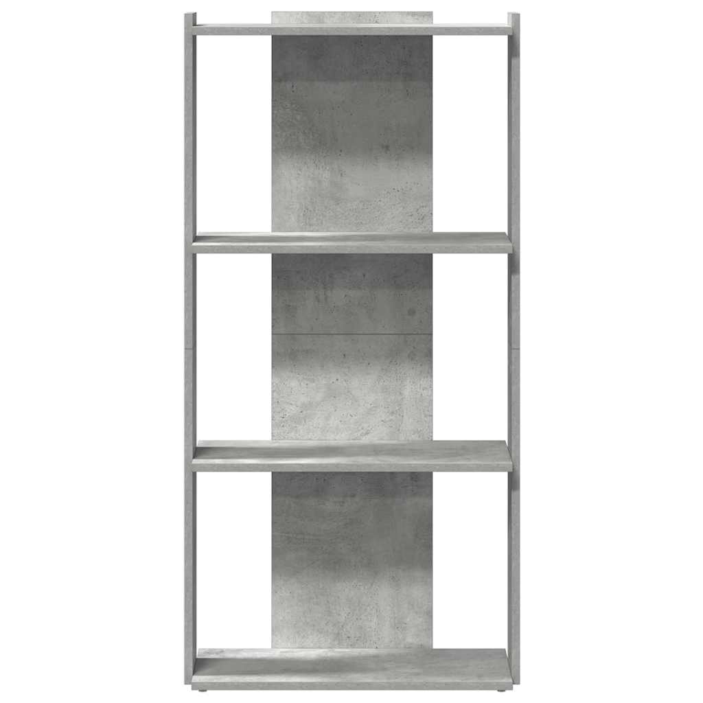 Libreria 3 Ripiani Grigio Cemento 60x30x120 cm Multistrato