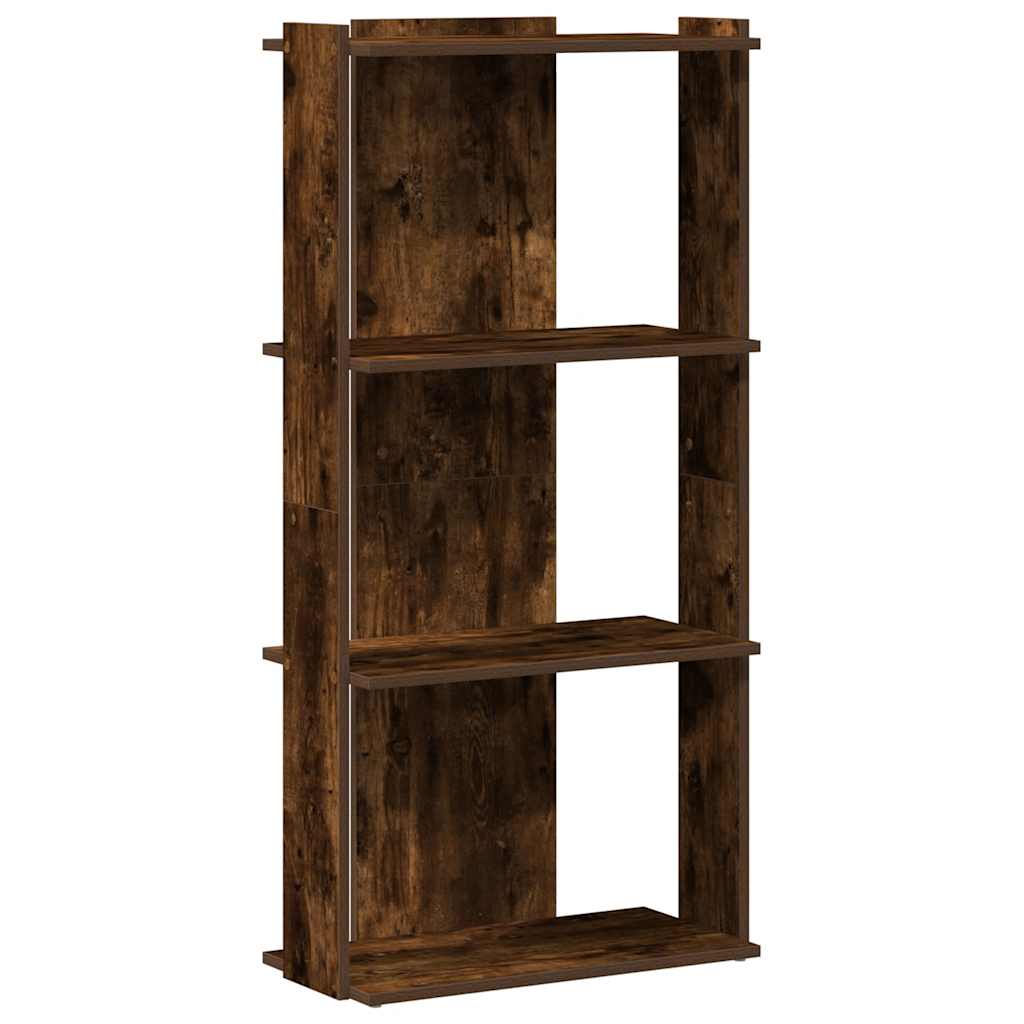 Libreria a 3 Ripiani Rovere Fumo 60x30x120 cm Legno Multistrato