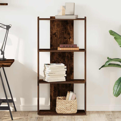Libreria a 3 Ripiani Rovere Fumo 60x30x120 cm Legno Multistrato