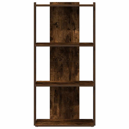 Libreria a 3 Ripiani Rovere Fumo 60x30x120 cm Legno Multistrato