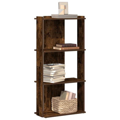 Libreria a 3 Ripiani Rovere Fumo 60x30x120 cm Legno Multistrato