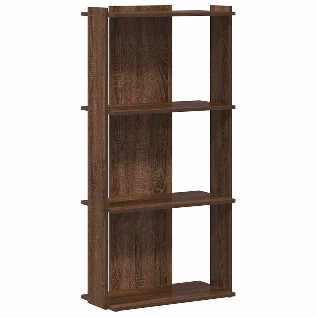 Libreria 3 Ripiani Rovere Marrone 60x30x120cm Legno Multistrato