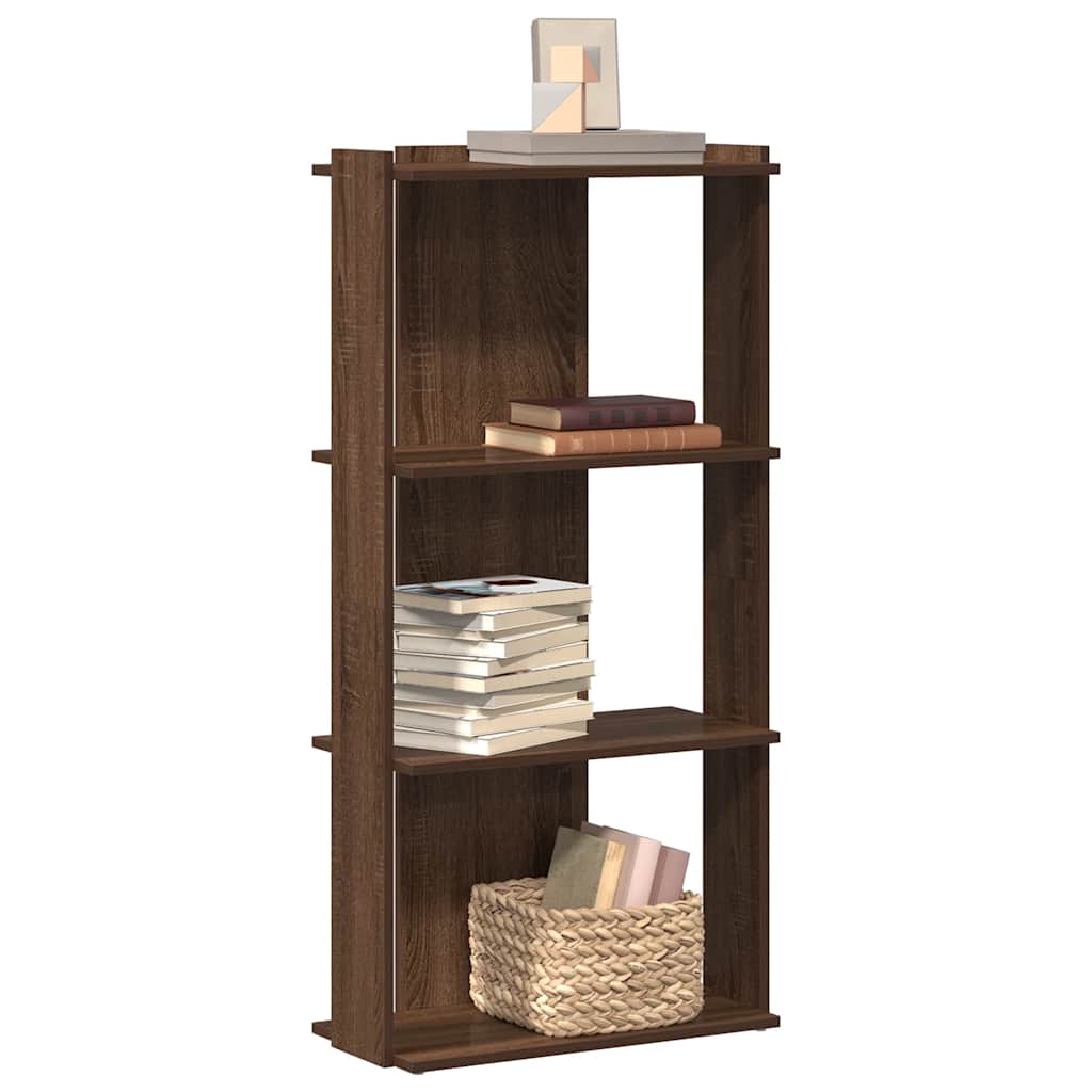 Libreria 3 Ripiani Rovere Marrone 60x30x120cm Legno Multistrato