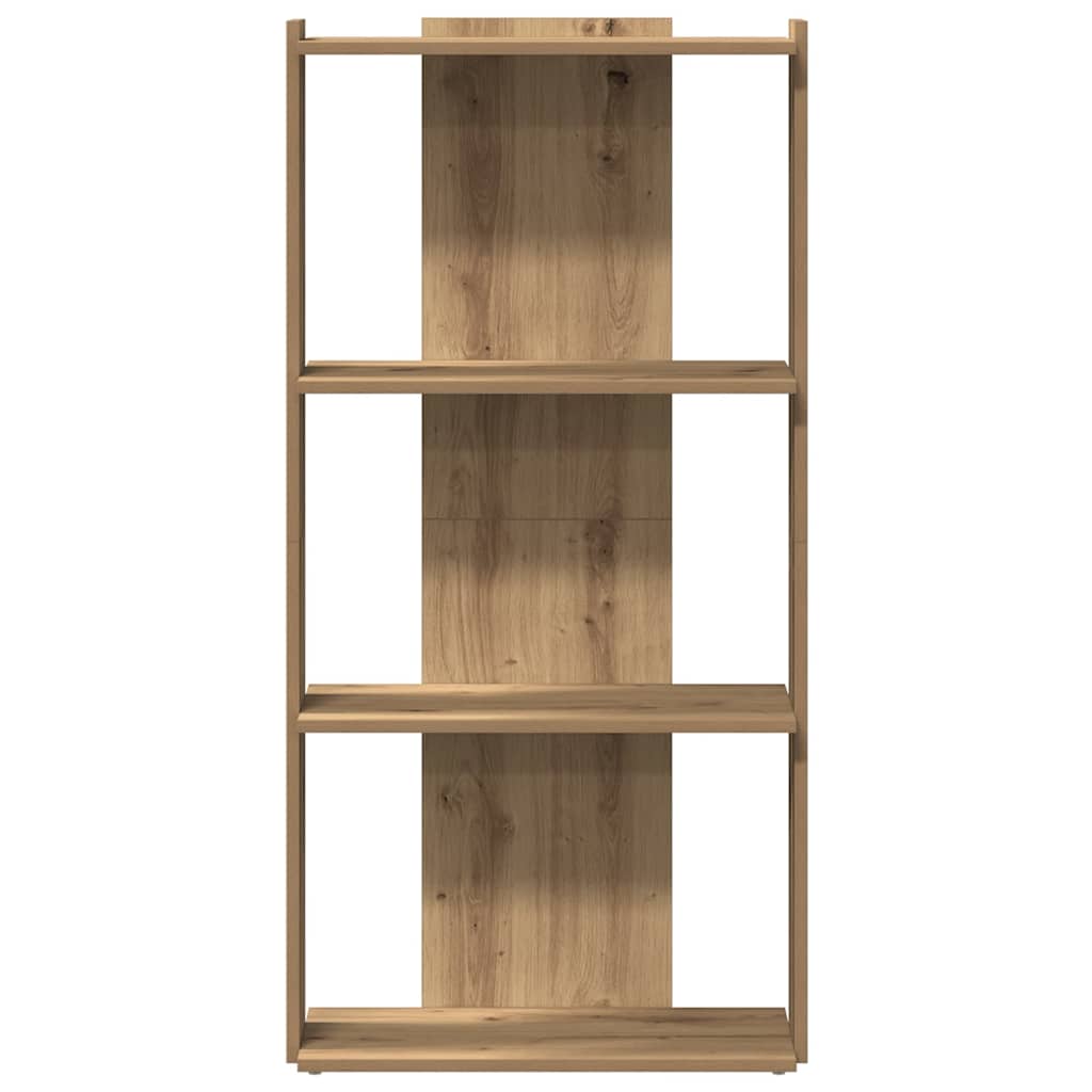Libreria a 3 Ripiani Rovere Artigianale 60x30x120 cm Truciolato