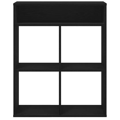 Libreria Nera 66x31x80 cm in Legno Multistrato