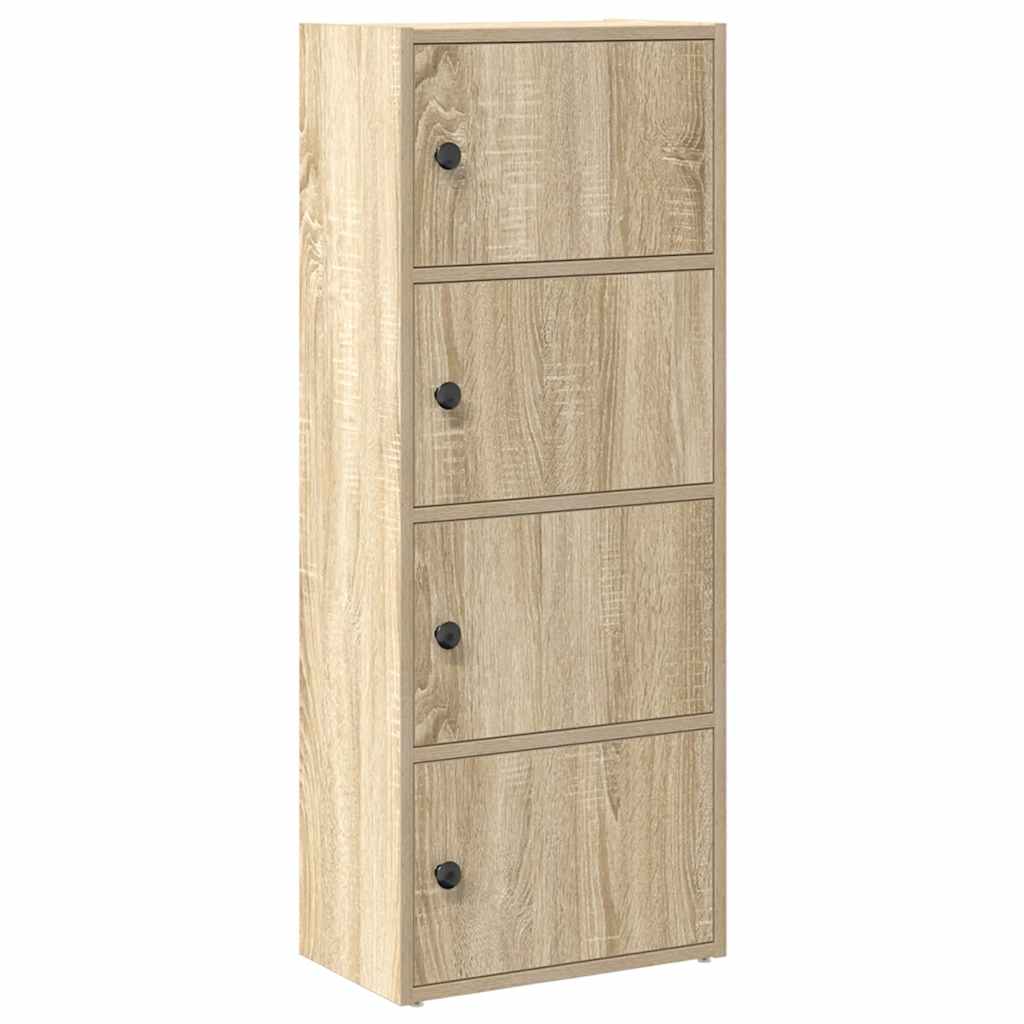 Libreria Grigio Cemento 40x24x102 cm in Legno Multistrato