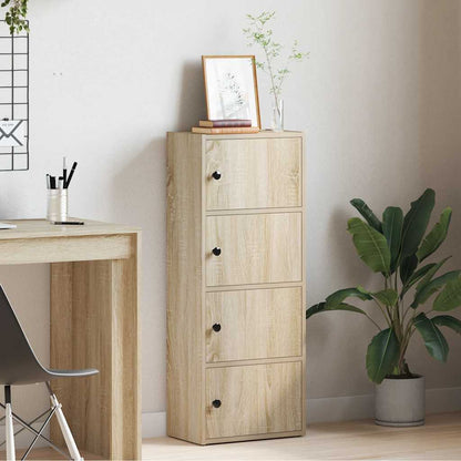Libreria Grigio Cemento 40x24x102 cm in Legno Multistrato