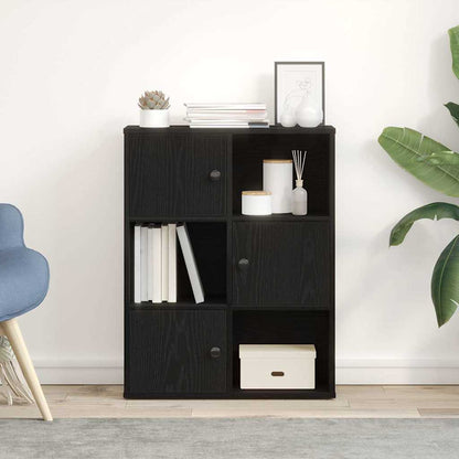 Libreria Rovere Nero 60x24x76,5 cm in Legno Multistrato