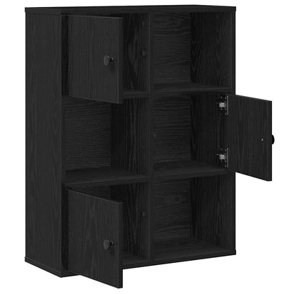 Libreria Rovere Nero 60x24x76,5 cm in Legno Multistrato