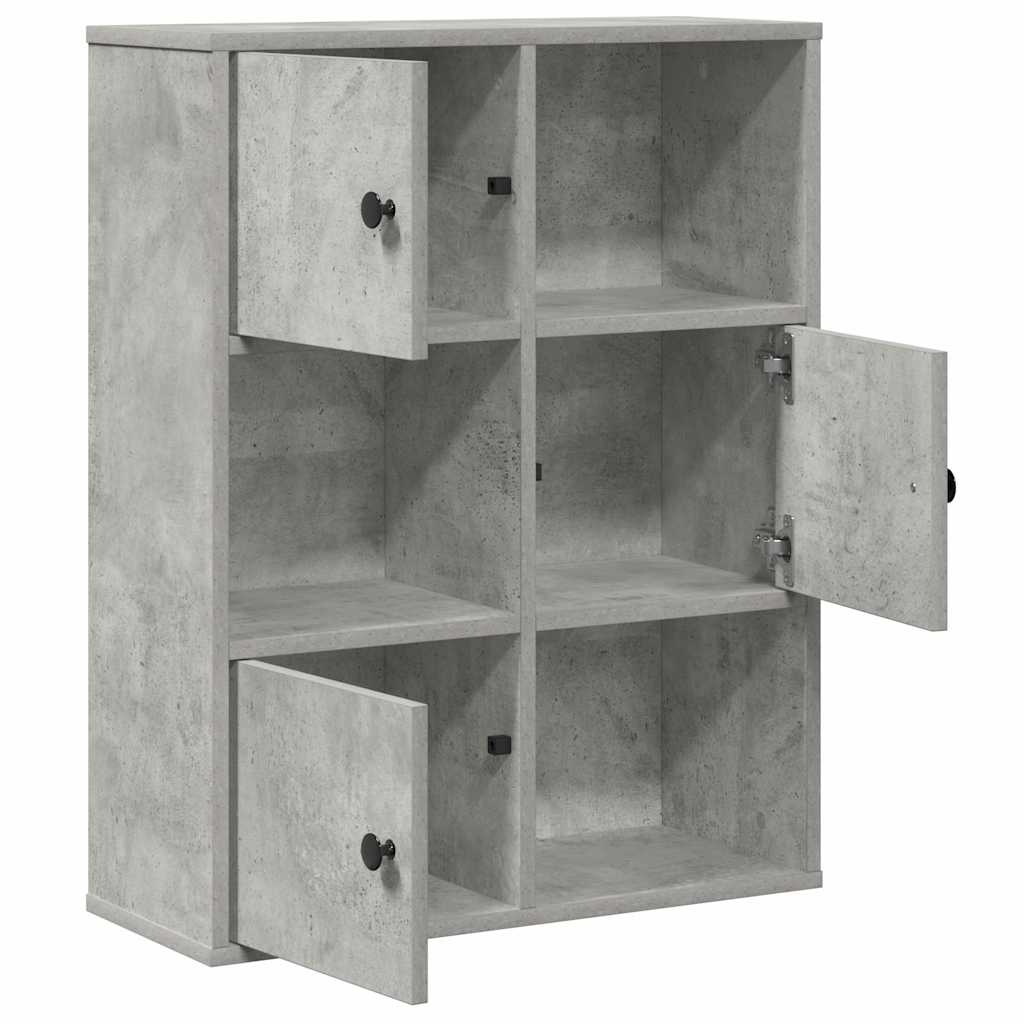 Libreria Grigio Cemento 60x24x76,5 cm in Legno Multistrato