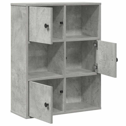 Libreria Grigio Cemento 60x24x76,5 cm in Legno Multistrato