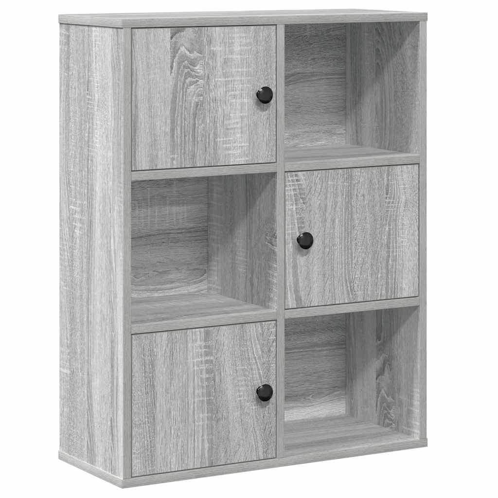 Libreria Grigio Sonoma 60x24x76,5 cm in Legno Multistrato
