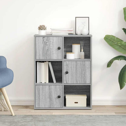 Libreria Grigio Sonoma 60x24x76,5 cm in Legno Multistrato