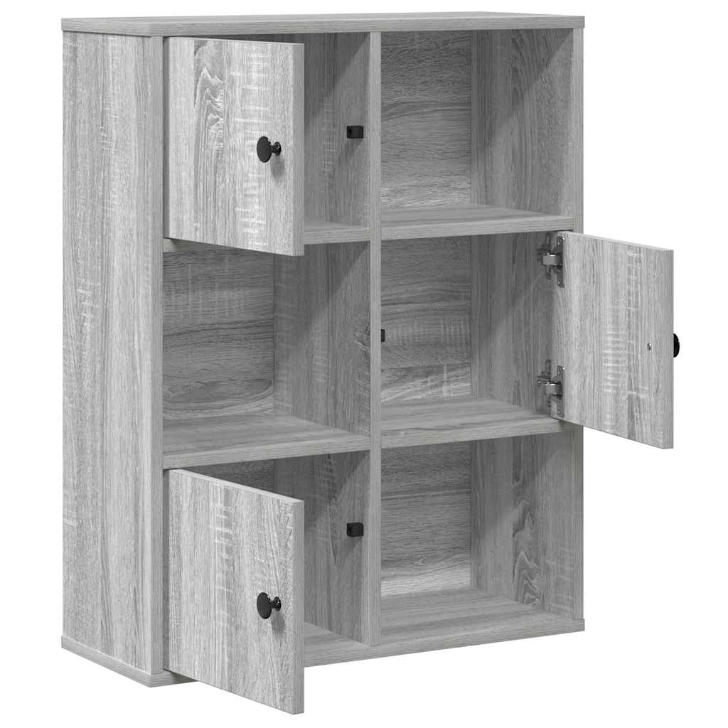 Libreria Grigio Sonoma 60x24x76,5 cm in Legno Multistrato