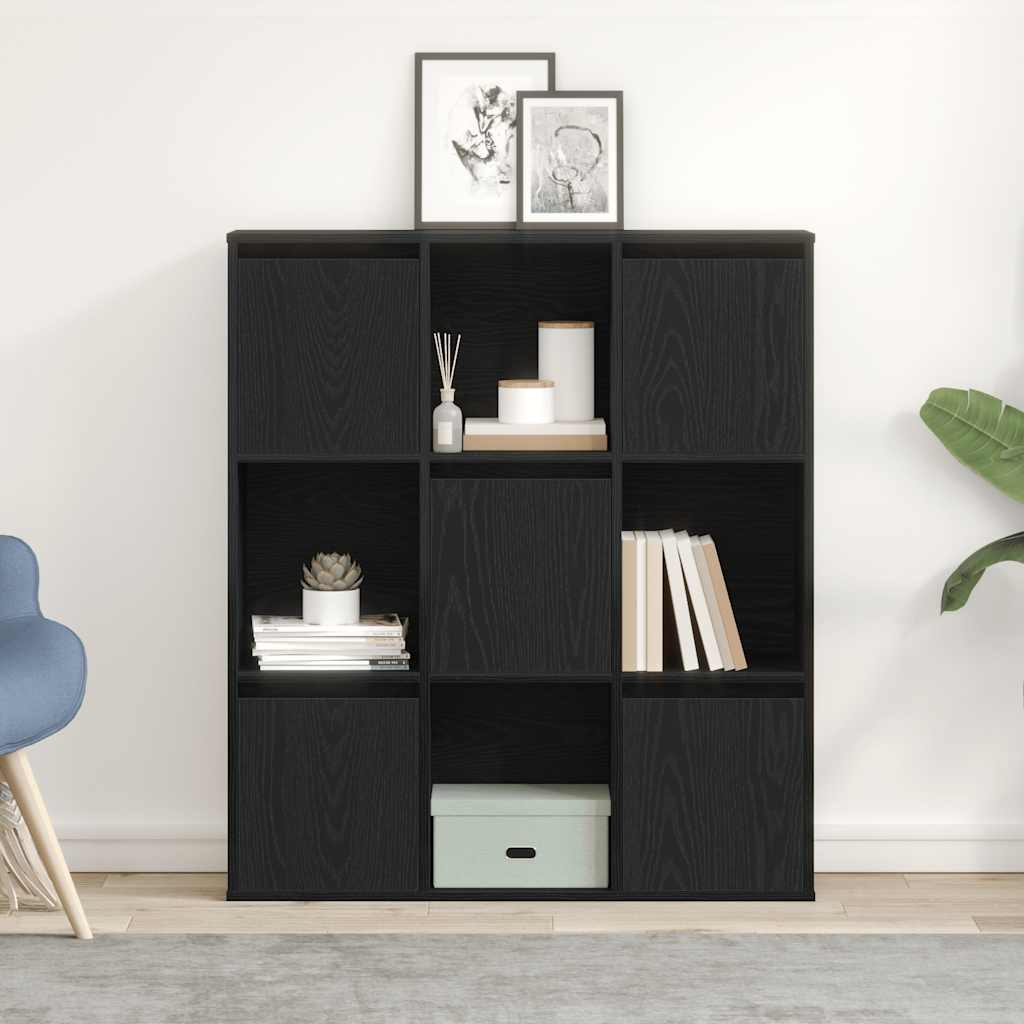 Libreria Rovere Nero 89x24x101,5 cm in Legno Multistrato