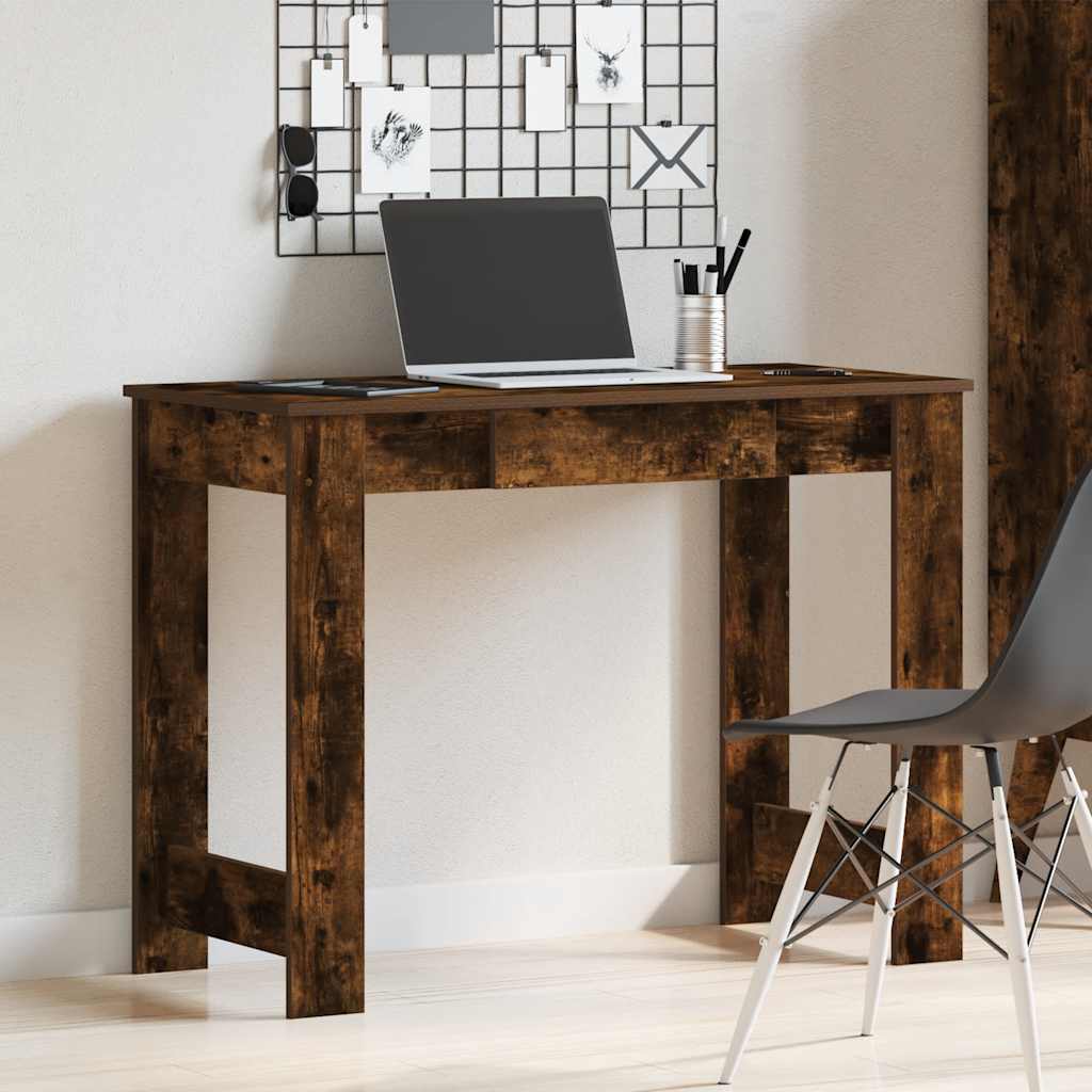 Scrivania Rovere Fumo 100x45x75 cm in Legno Multistrato
