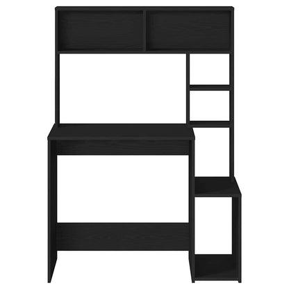 Scrivania con Mensole Nera 100x45x140 cm in Legno Multistrato