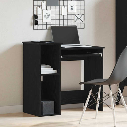 Scrivania con Mensole Nera 84x40x78 cm in Legno Multistrato