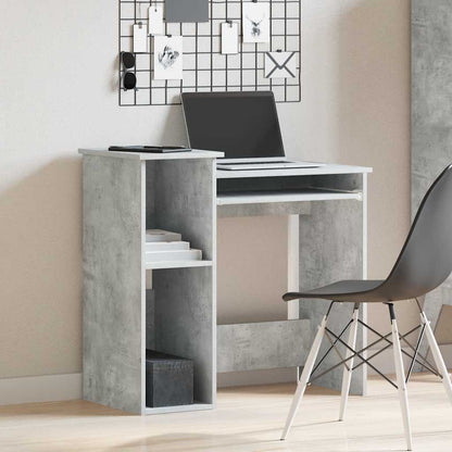 Scrivania Mensole Grigio Cemento 84x40x78 cm Legno Multistrato