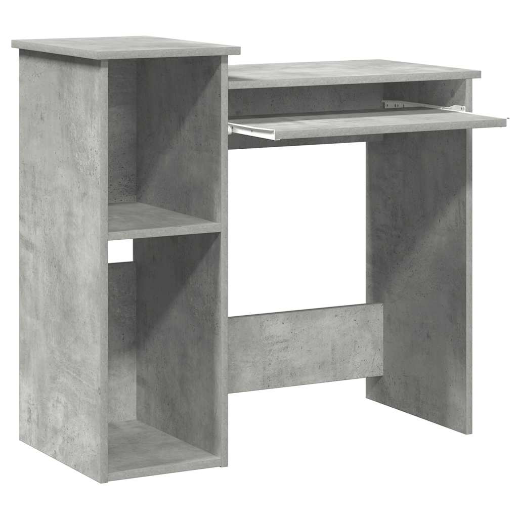 Scrivania Mensole Grigio Cemento 84x40x78 cm Legno Multistrato