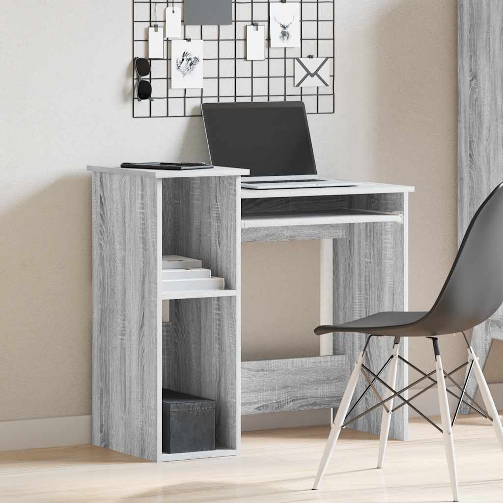 Scrivania Mensole Grigio Sonoma 84x40x78 cm Legno Multistrato