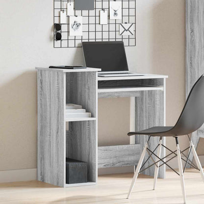 Scrivania Mensole Grigio Sonoma 84x40x78 cm Legno Multistrato