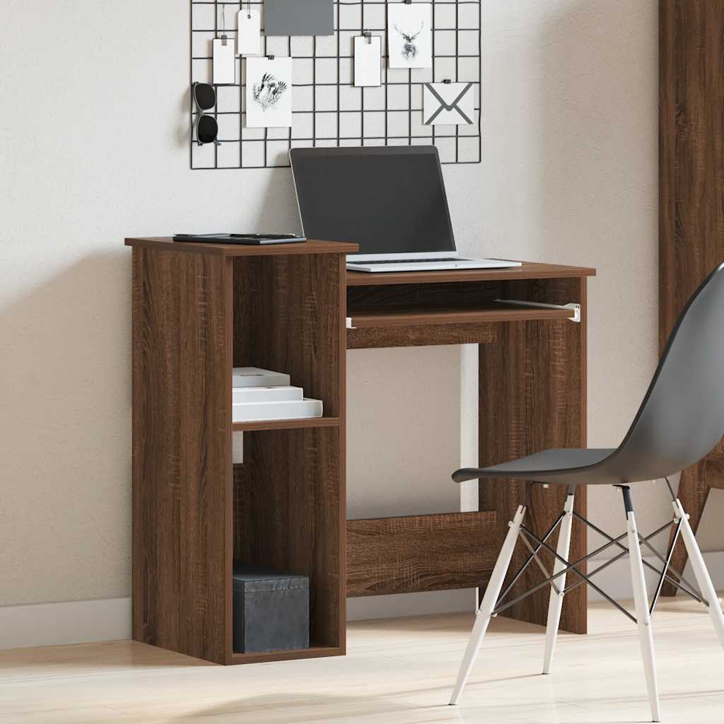 Scrivania Mensole Rovere Marrone 84x40x78 cm Legno Multistrato