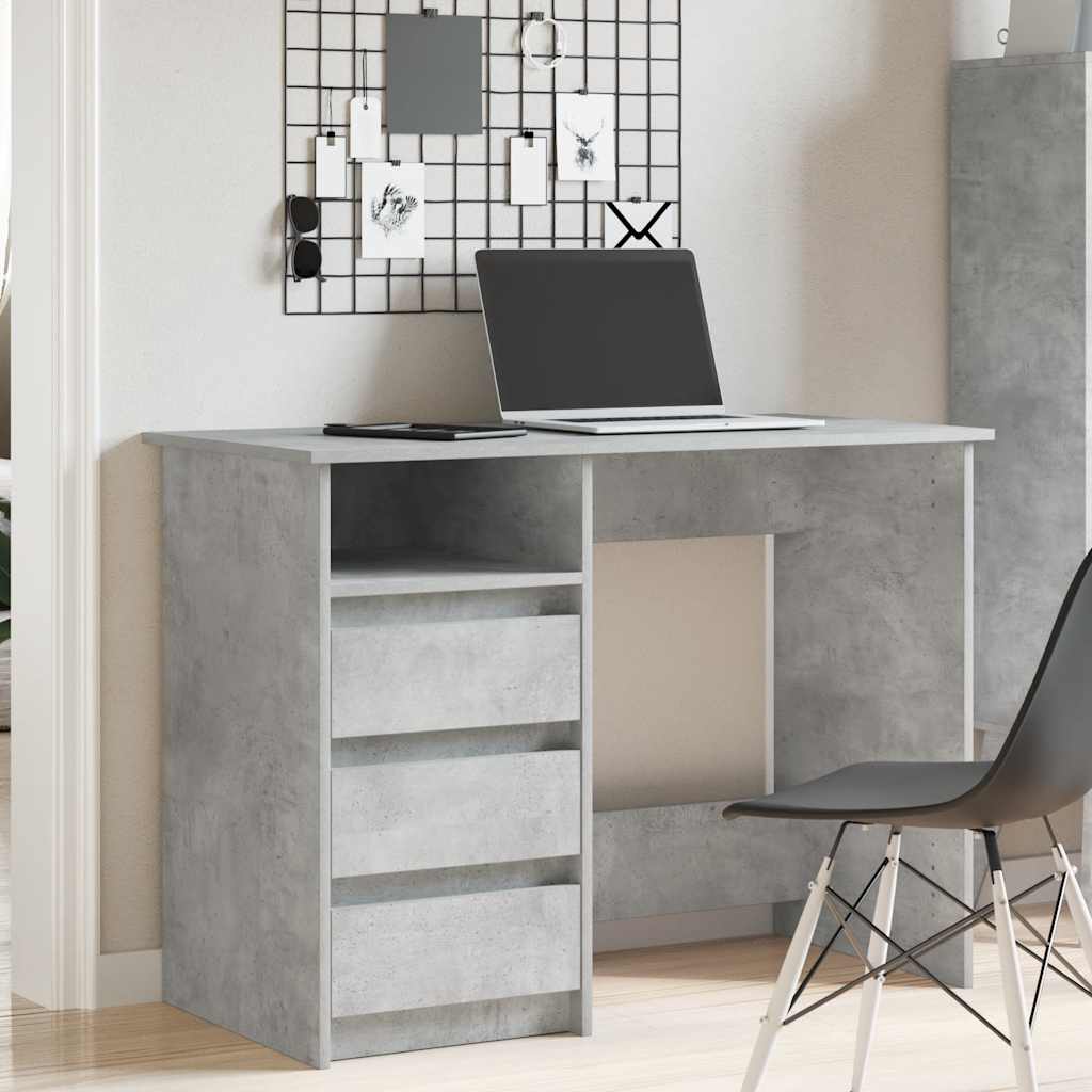 Scrivania Grigio Cemento 102x50x75 cm in Legno Multistrato