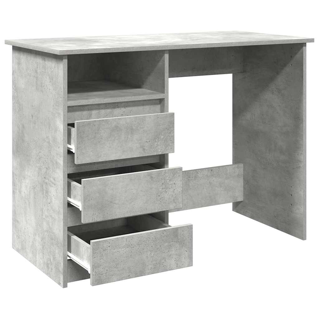Scrivania Grigio Cemento 102x50x75 cm in Legno Multistrato