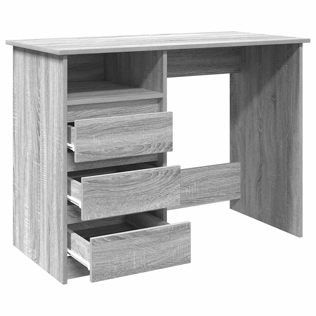 Scrivania Grigio Sonoma 102x50x75 cm in Legno Multistrato