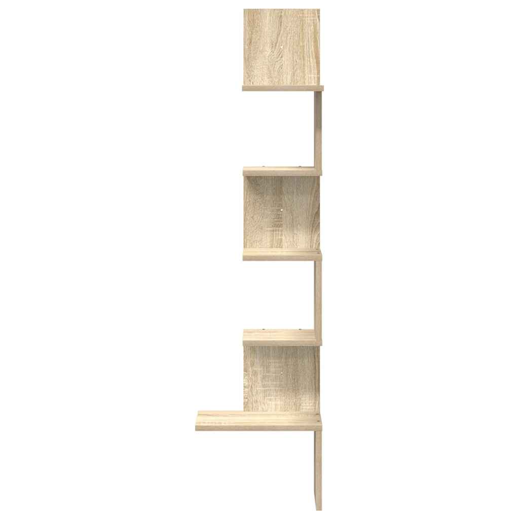 Scaffale Angolare Muro Rovere Sonoma 32x32x127,5 cm Truciolato