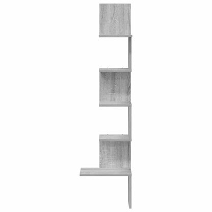 Scaffale Angolare Muro Grigio Sonoma 32x32x127,5 cm Truciolato