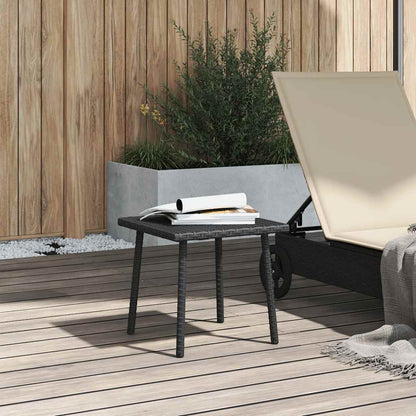 Tavolino da Giardino Rettangolare Nero 40x40x37 cm Polyrattan