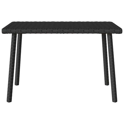 Tavolino da Giardino Rettangolare Nero 60x40x37 cm Polyrattan