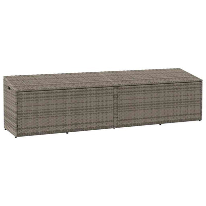 Baule da Giardino Grigio 220x50x58 cm in Polyrattan