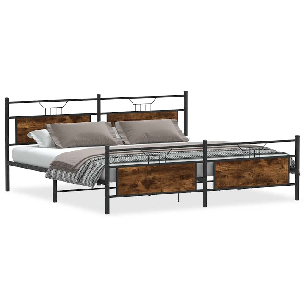 Giroletto senza Materaso in Metallo Rovere Fumo 193x201 cm