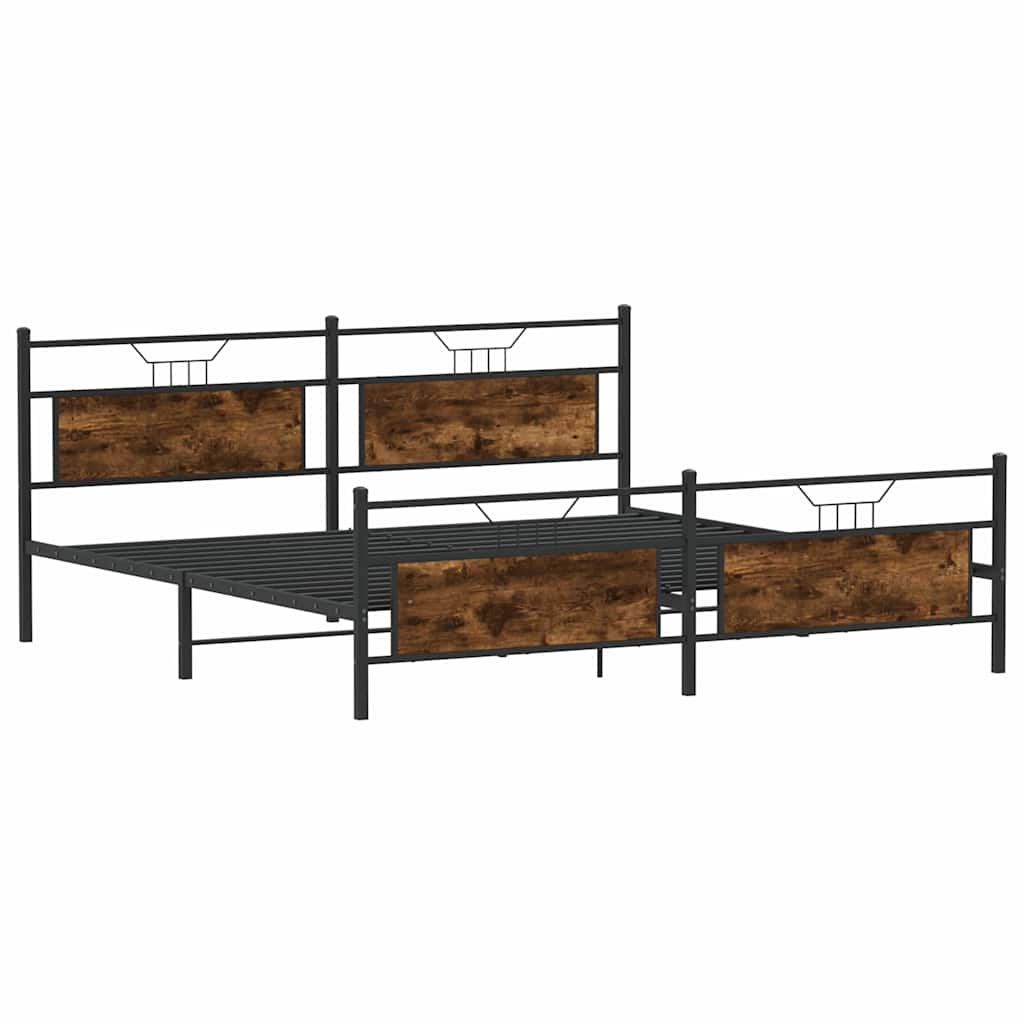 Giroletto senza Materaso in Metallo Rovere Fumo 193x201 cm