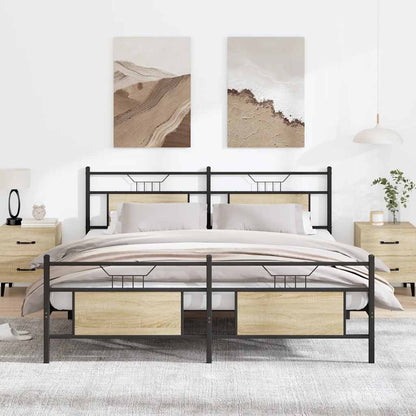 Giroletto senza Materaso in Metallo Rovere Sonoma 160x200 cm