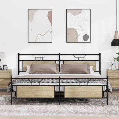Giroletto senza Materaso in Metallo Rovere Sonoma 193x201 cm