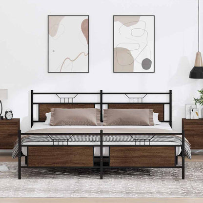 Giroletto senza Materaso in Metallo Rovere Marrone 200x200 cm