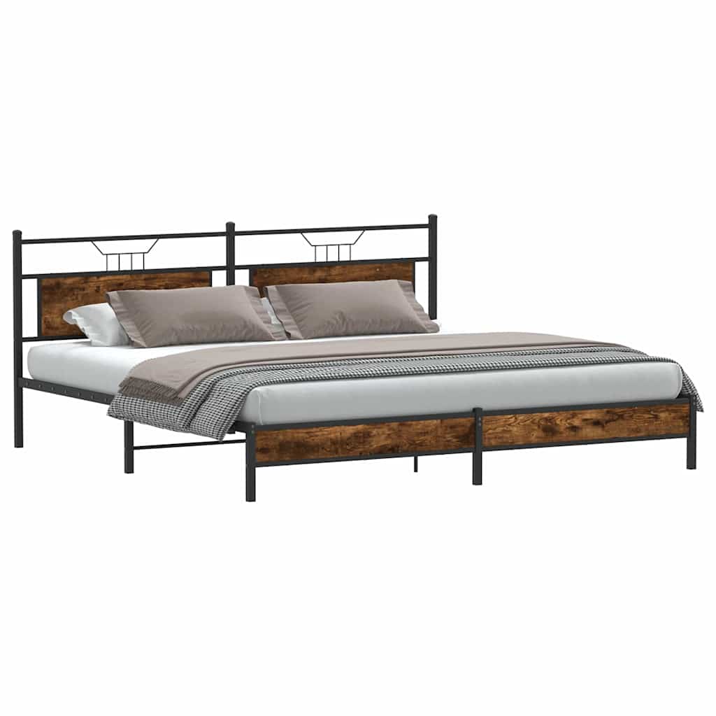 Giroletto senza Materaso in Metallo Rovere Fumo 193x201 cm