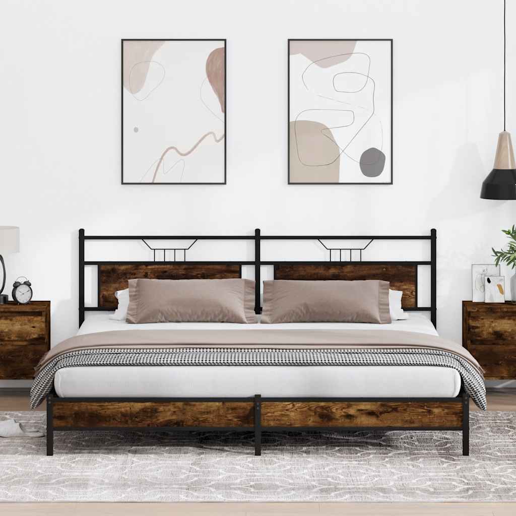 Giroletto senza Materaso in Metallo Rovere Fumo 193x201 cm