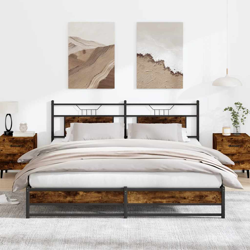 Giroletto senza Materaso in Metallo Rovere Fumo 183x213 cm