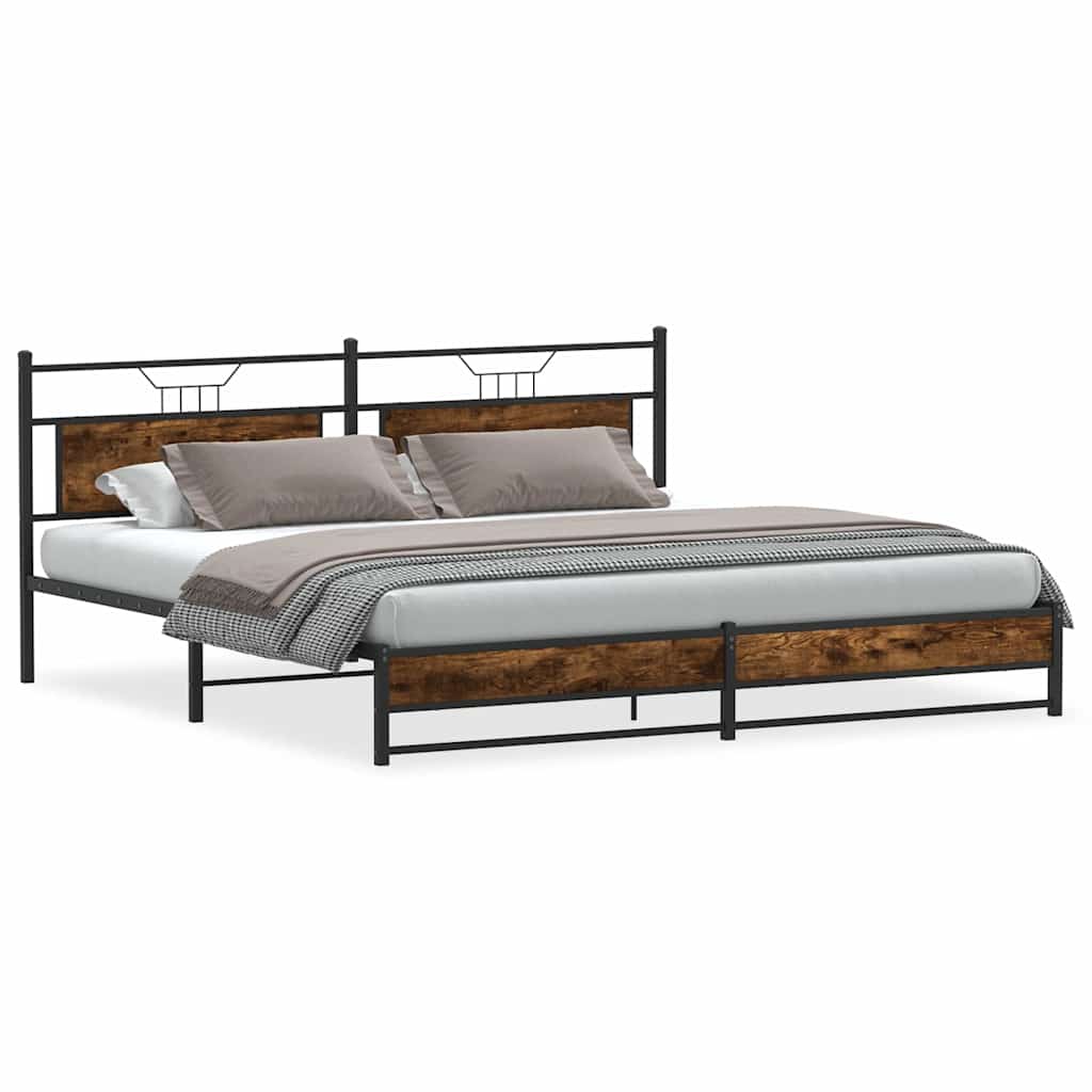 Giroletto senza Materaso in Metallo Rovere Fumo 193x201 cm