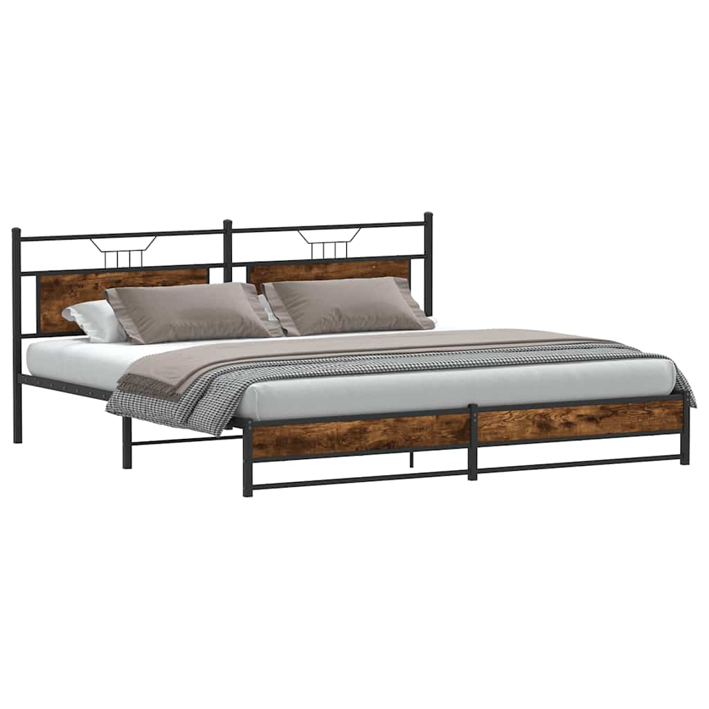 Giroletto senza Materaso in Metallo Rovere Fumo 193x201 cm
