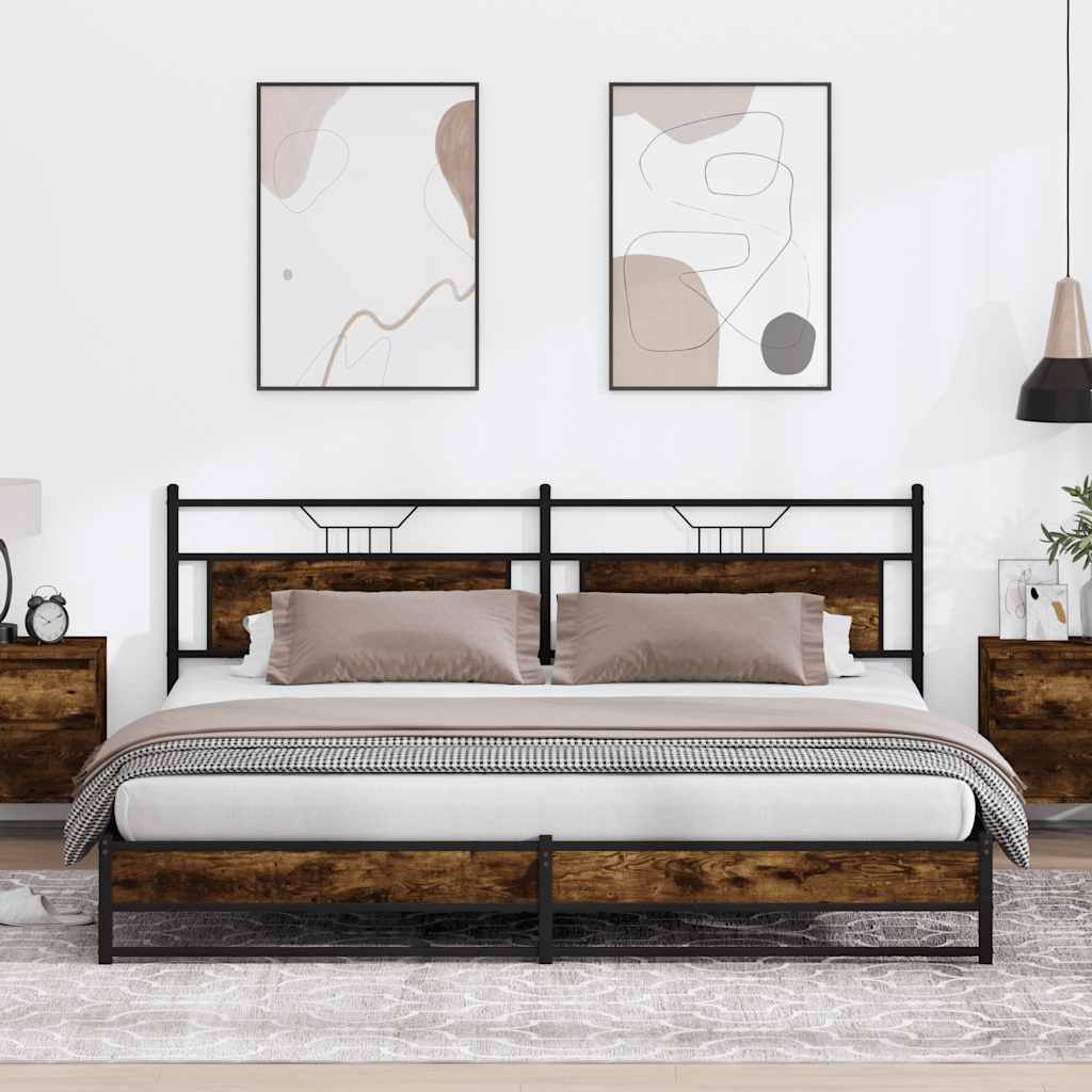 Giroletto senza Materaso in Metallo Rovere Fumo 193x201 cm