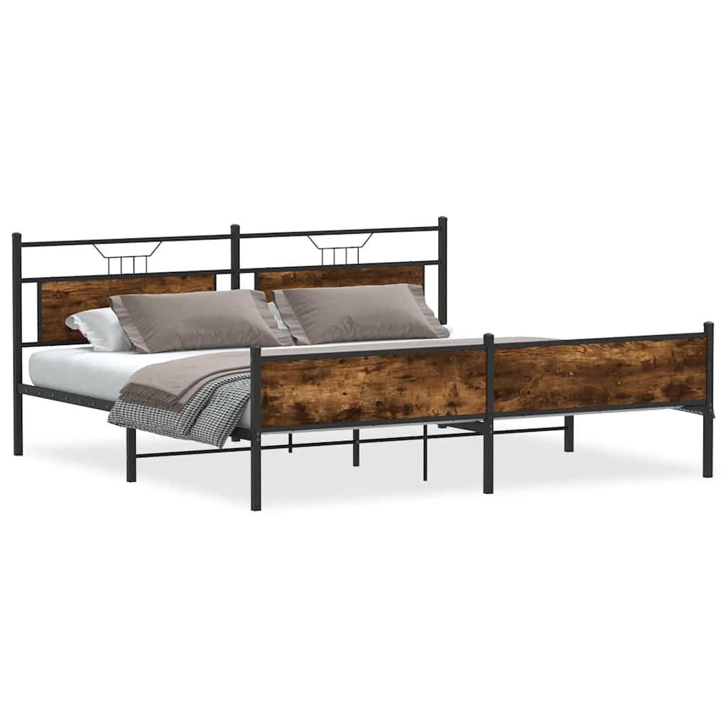 Giroletto senza Materaso in Metallo Rovere Fumo 193x201 cm